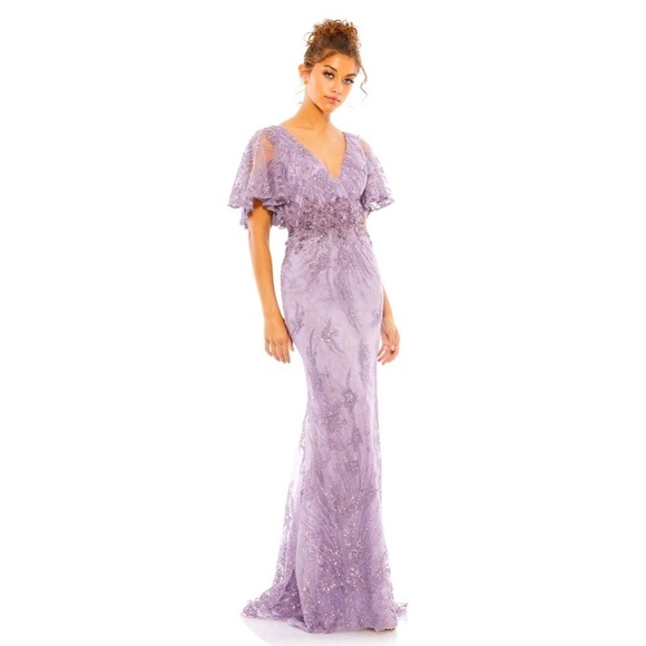 Mac Duggal Dresses & Skirts - NWT MAC DUGGAL Vintage Flutter Sleeve Evening Gown Vintage Lilac 6